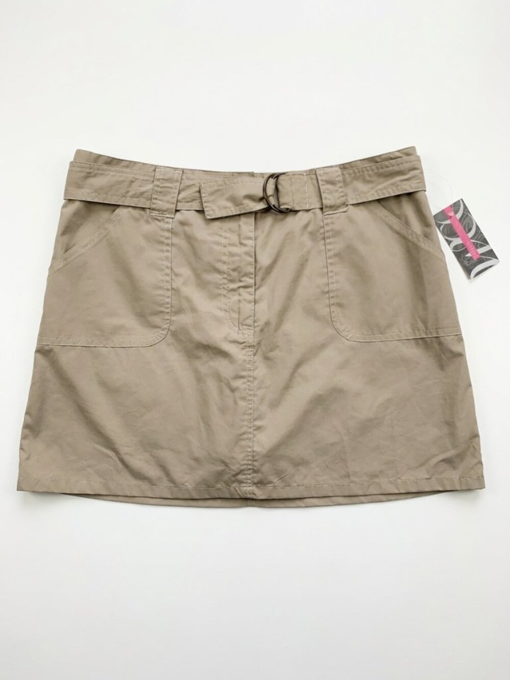 West Coast Connection - Beige Cotton Blend Utility Skortwith Belt - Size 13